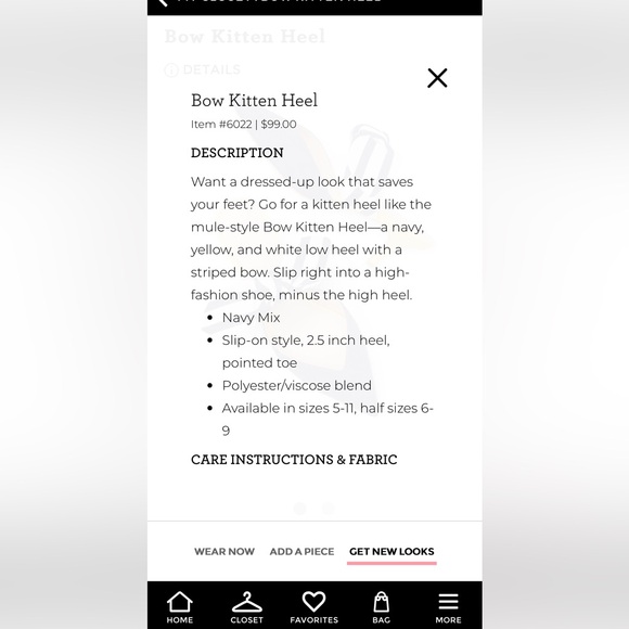 CAbi Bow Kitten Heel worn once - Picture 2 of 3